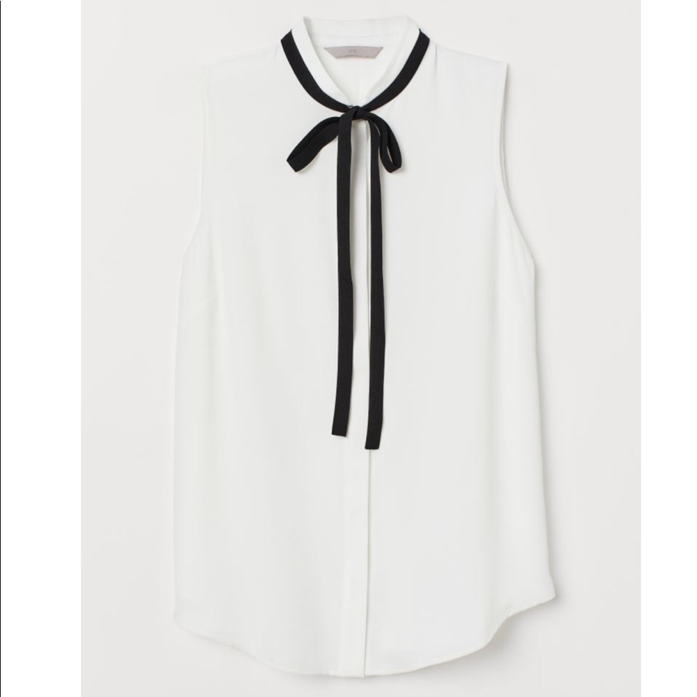 H&M Crepe Blouse with Ties 10